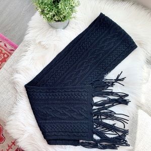 Banana Republic Black Wool Cable Knit Scarf